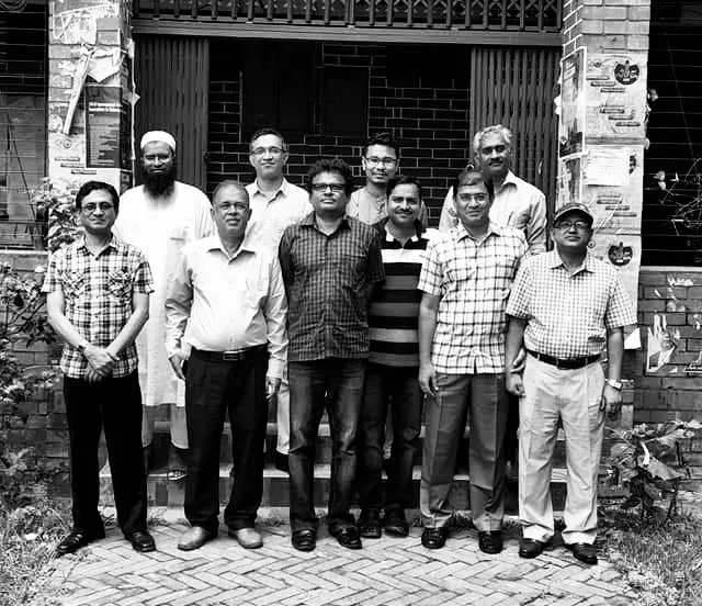 Group photo outside the department building